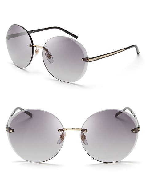 womens gucci round sunglasses|Gucci rimless sunglasses for women.